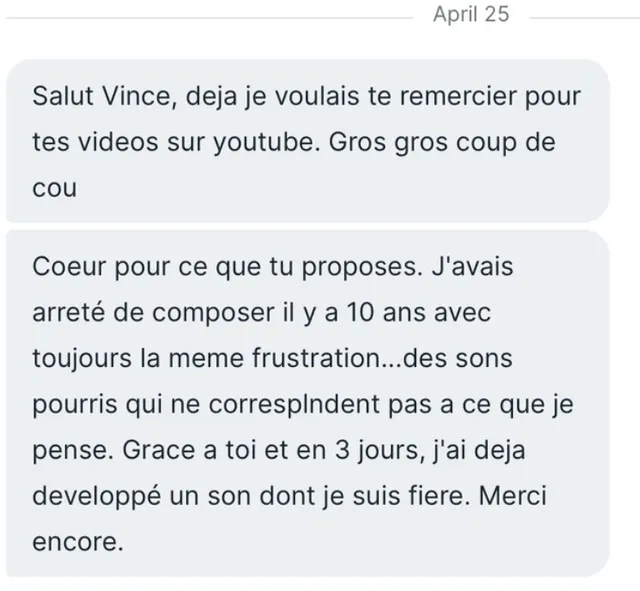 Capture d’écran d’un témoignage reçu au sujet du Pass MAO