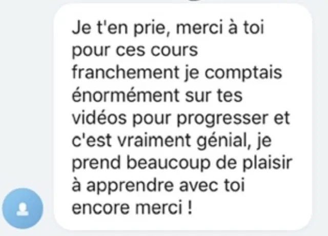 Capture d’écran d’un témoignage reçu au sujet du Pass MAO